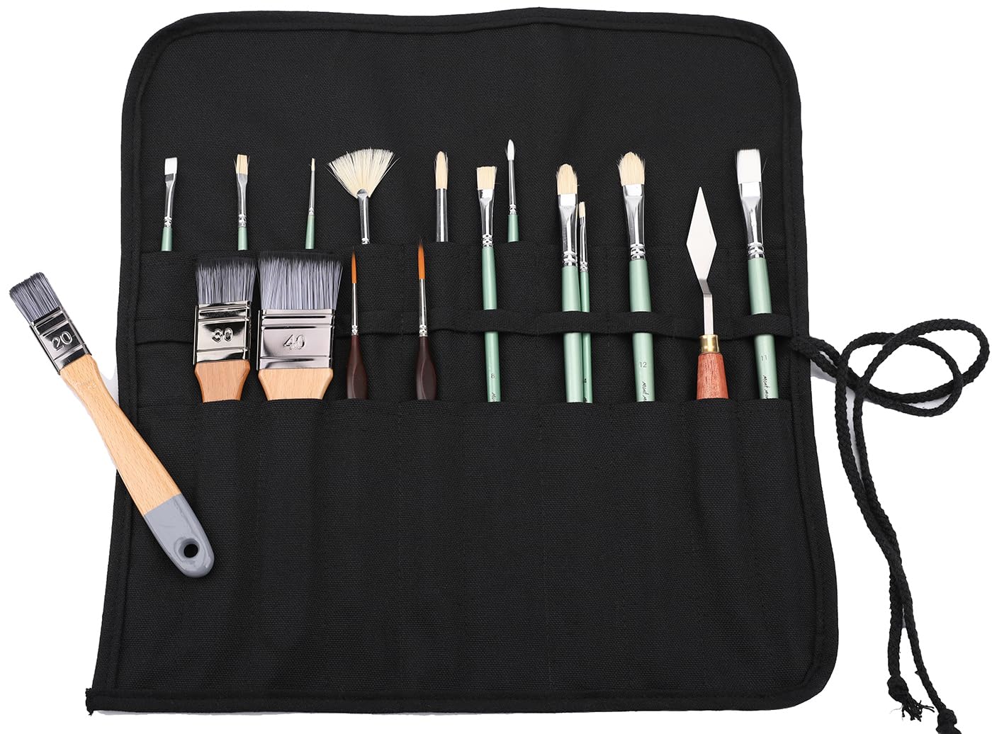 abaría Bolso estuche enrollable para pinceles para pintar al Óleo/Acrílica/Acuarela