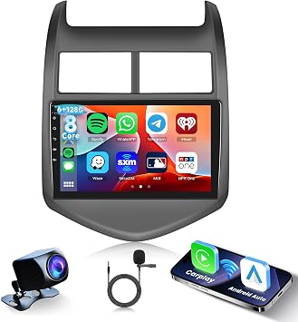[6G+128G] 8-Core Car Radio for Chevrolet Aveo Sonic 2011-2015 Android Car Stereo with Bluetooth GPS,Hodozzy 9 Inch Touch Screen with Wireless Carplay Android Auto,WiFi USB,DSP,FM RDS