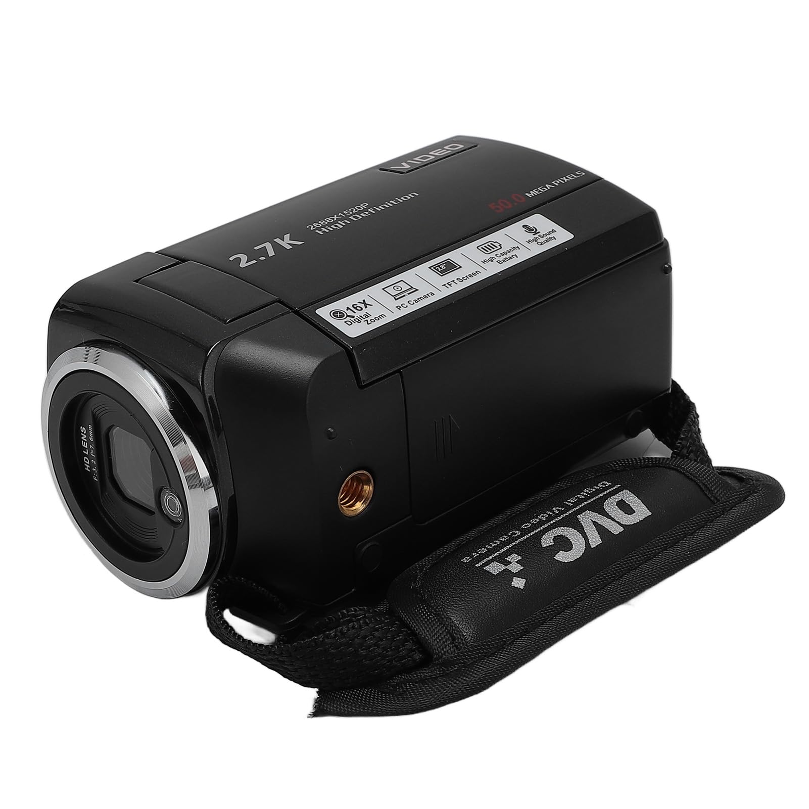 Video Camera Camcorder 50MP 2.7K HD 16X Digital Zoom 2.8 Inch Rotation Screen Recorder Front Fill Light External Mic USB Port Tripod Hole for Travel Family School (8GB)-image-28