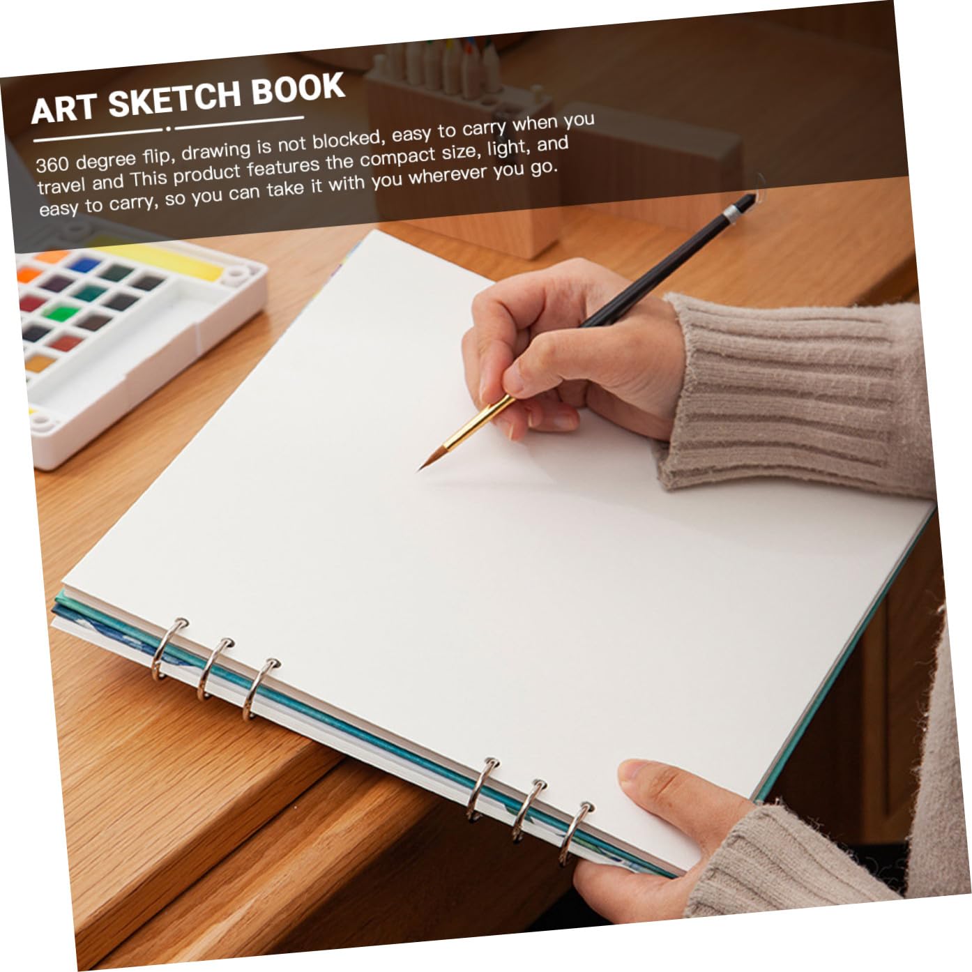 SHINEOFI 1pièce Carnet De Croquis Épais Cahier à Dessin Aquarelle Avec Pages Détachables Pour Artistes Et Étudiants Voyage