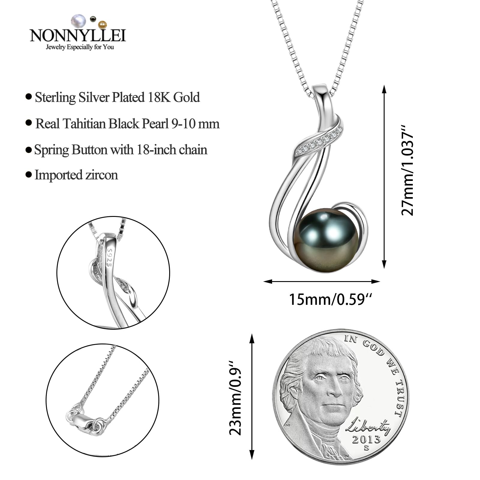 Regali per donne, collana di perle di tahiti nera, anniversario, Natale, festa della mamma, regalo di San Valentino, anniversario, matrimonio, compleanno, moglie, fidanzata