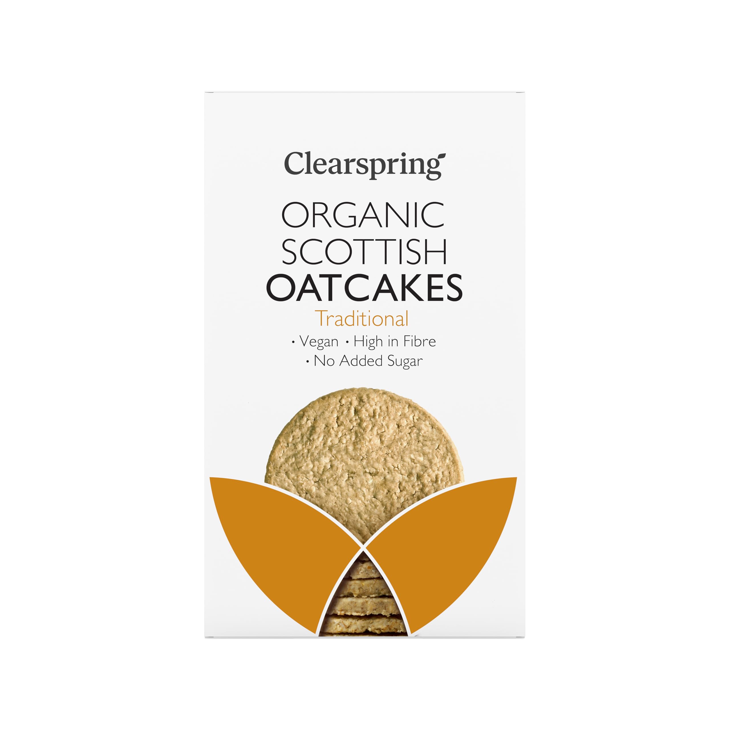 Clearspring Organic Traditional Oatcakes | 200g | 86% Wholegrain Oats | High in Fibre | Low Sugar | No Added Sugar | Dairy Free | Vegan | Product of Scotland