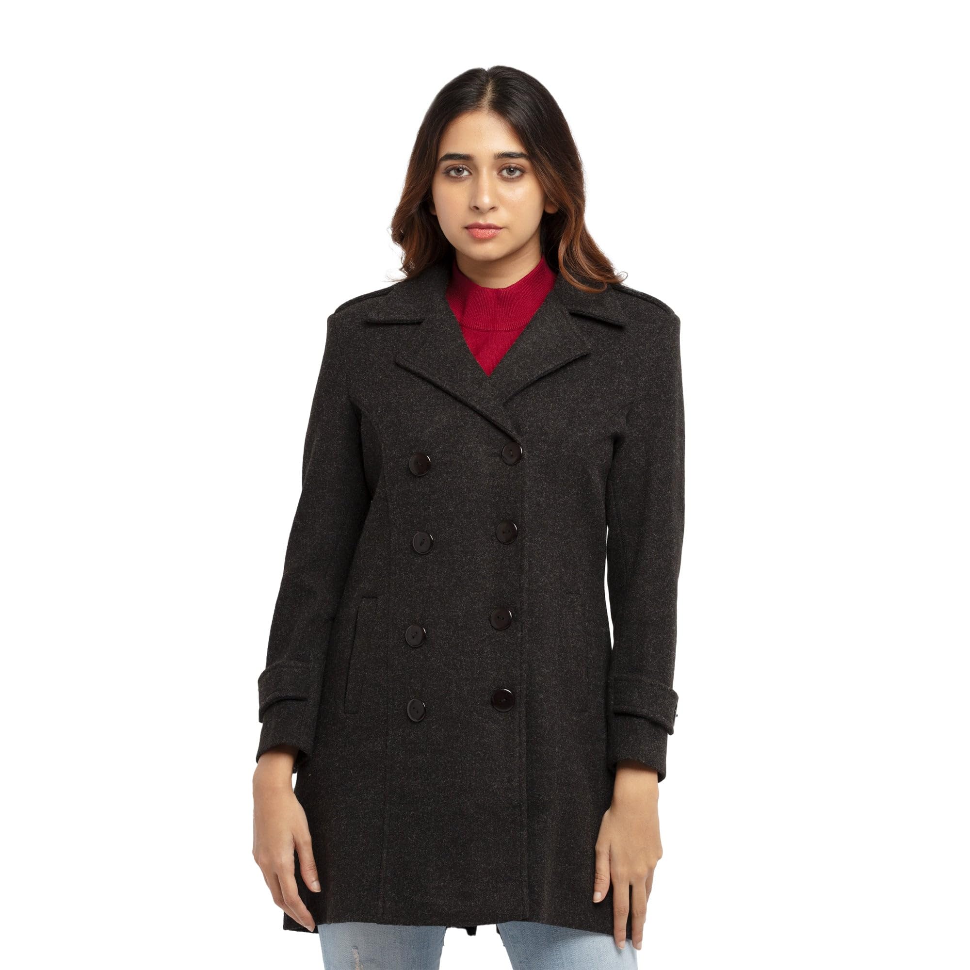 Status Quo Women's Solid Long Overcoat