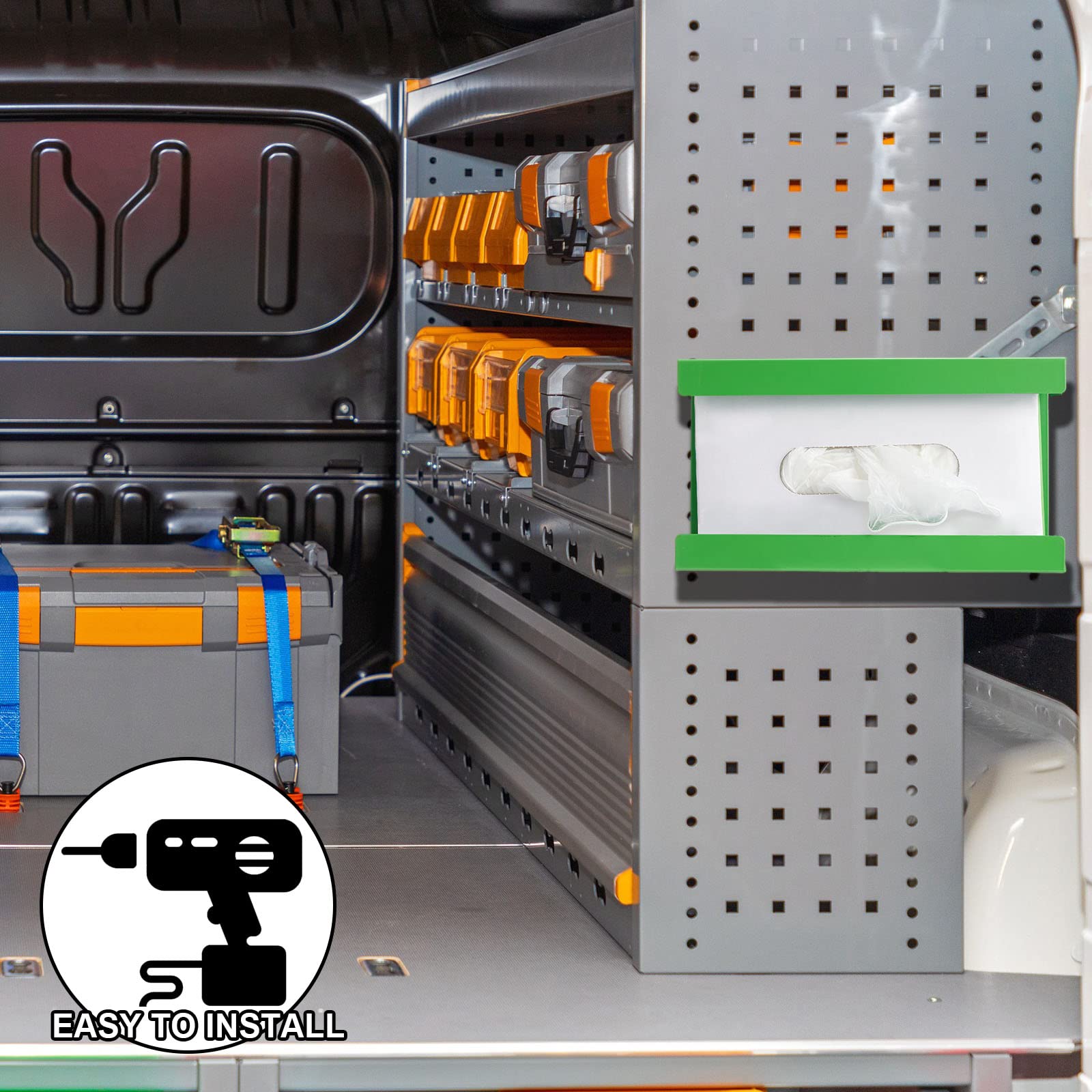 Lounsweer 2 dispensadores magnéticos de guantes con capacidad para cajas de guantes, toallas de calidad comercial, toallitas, guantera de papel, soporte de pared, cocina, nevera, oficina, talleres