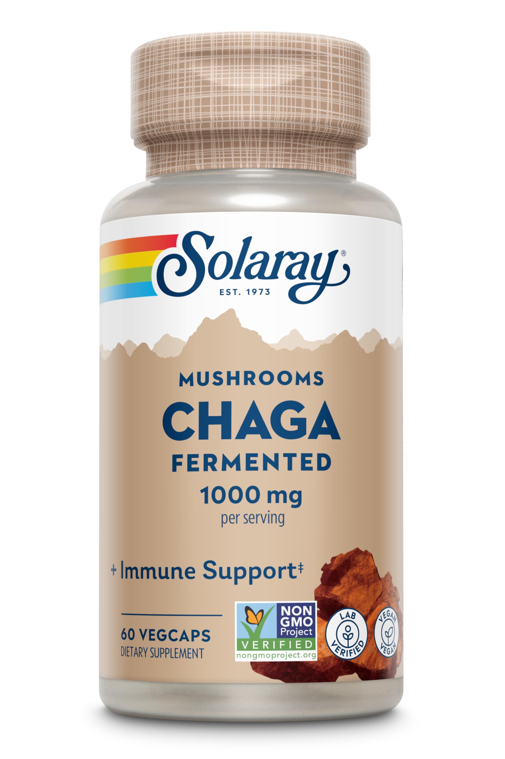 Solaray - Fermented Chaga Mushroom 500 mg. - 60 Vegetable Capsule(s)