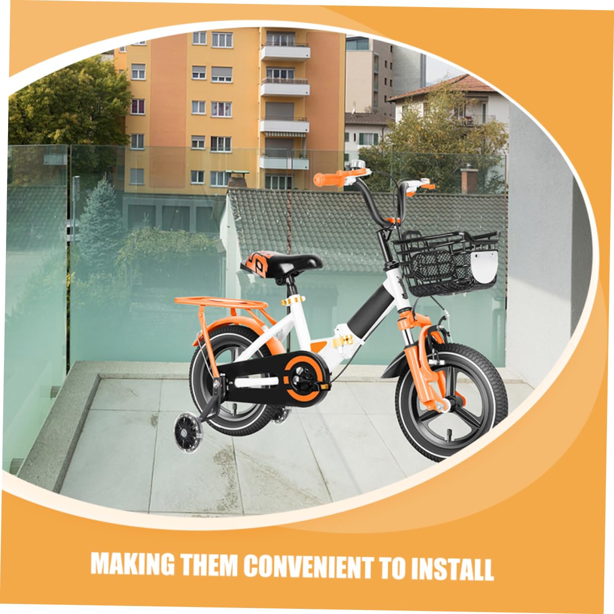Toddmomy Rueda de Entrenamiento para Niños, 2 Pares, Acero al Carbono | Desmontable, Alta Resistencia, Pu, para Bici Infantil, Lote de Cuatro Piezas