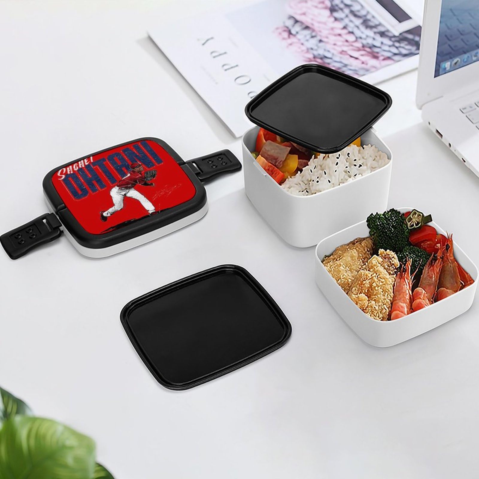 Amazon | 大谷翔平 (123) ランチボックス 二層 食器付き アニメグッズ
