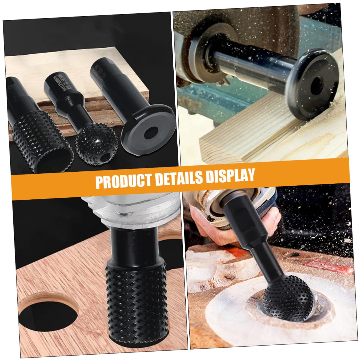 Set Punte Fresatrici Rotanti M14 in Acciaio 45 per Smerigliatrice | Taglienti Frontali e Posteriori Inclinati, Nero, per Fori e Scanalature nel Legno