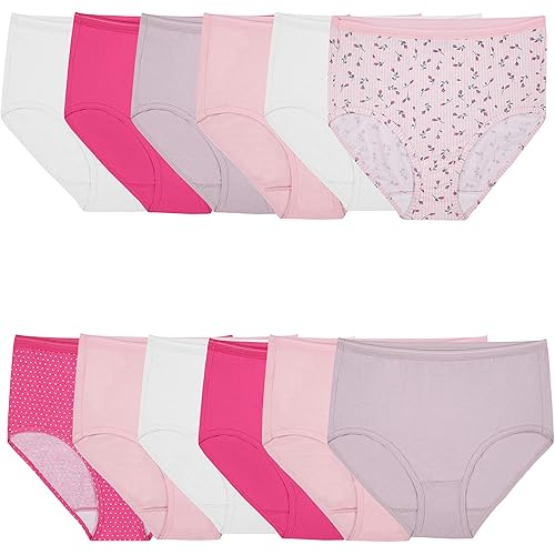 Fruit of the Loom Women's Tag Free Cotton Brief Panties (Regular & Plus Size)