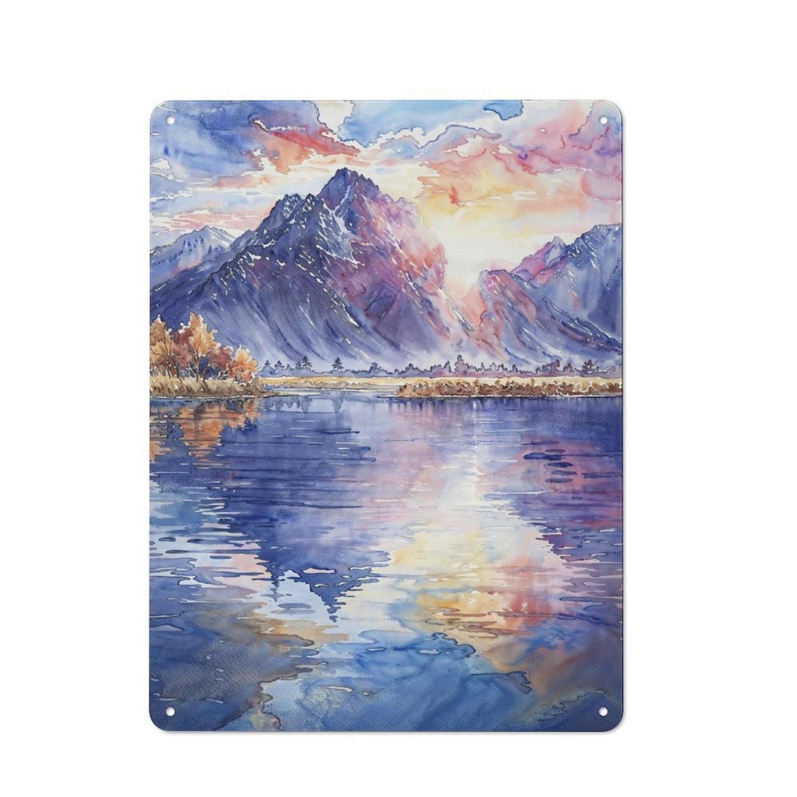 Junmoney Sunset Mountain Bliss For Lounge Or Reading Corner, Retro Metal Sign 40X30cm, For Metal Sign Collectors, For Garage And Workshop Walls