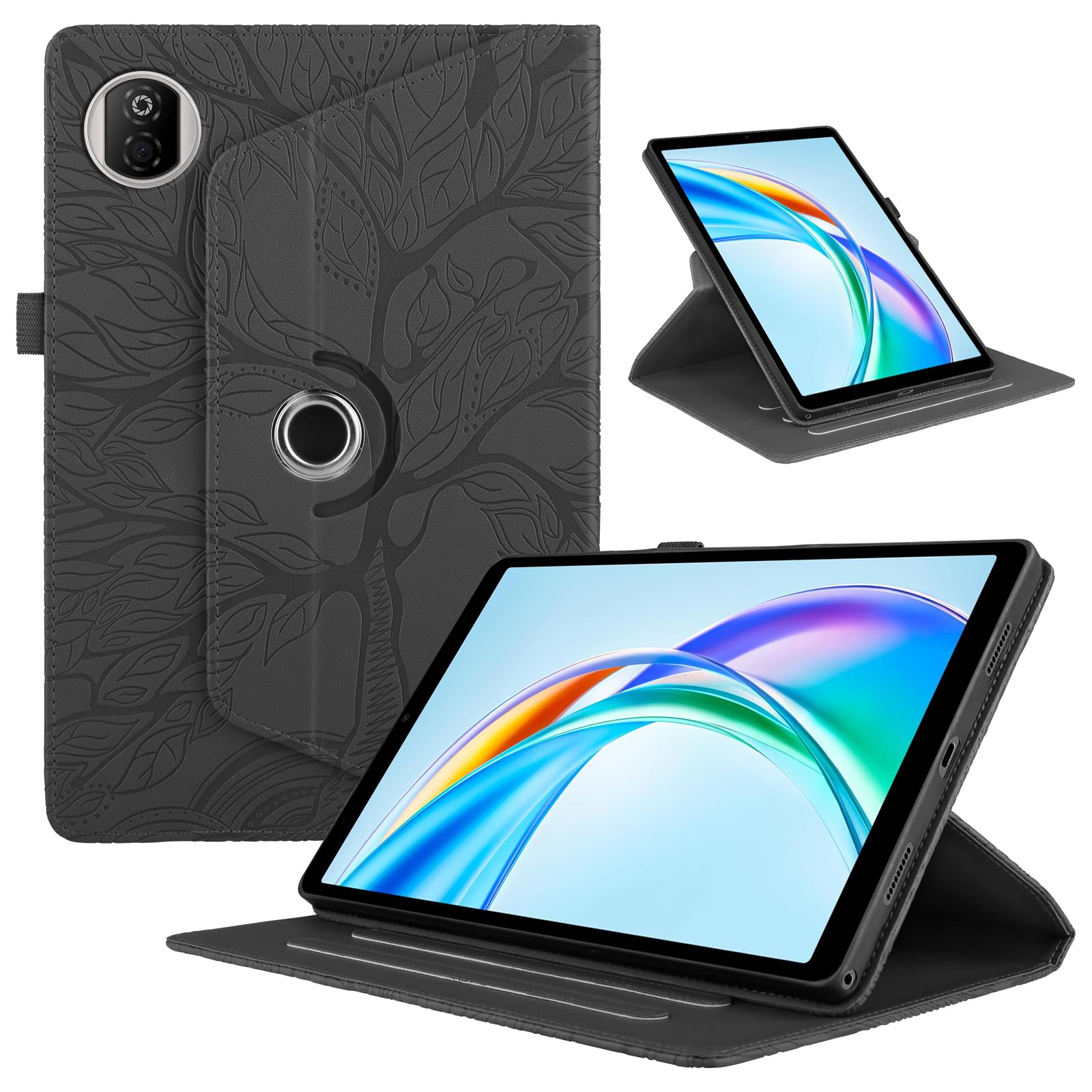 Funda para Samsung Galaxy Tab S9/ S8/ S7 11" (SM-X710/X700/T870) PU Cuero Tablets Protectora Cover 360°Carcasa Giratoria de ángulo Múltiple Stand Función Tablets Funda,Rojo Árboles — view 206