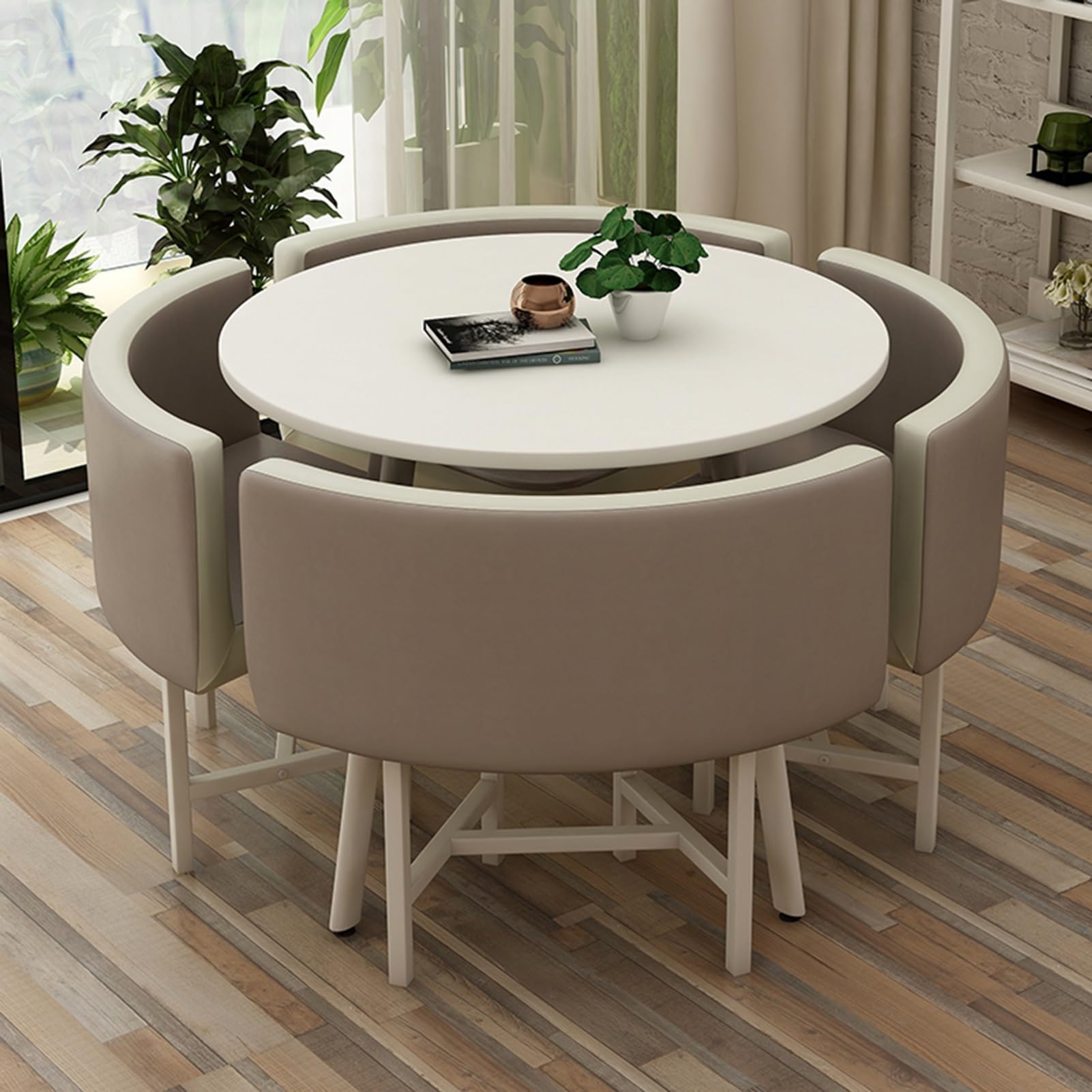 Empfangszimmer Tisch Und Stuhl, Büro-Empfangsraum-Clubtisch, Rundes Möbel-Tisch- Und Stuhl-Set, Für Wohnzimmer, Empfangs- Und Besprechungsraum, für Zuhause, Wohnzimmer, Balkon, Café, Pausenraum, Büro
