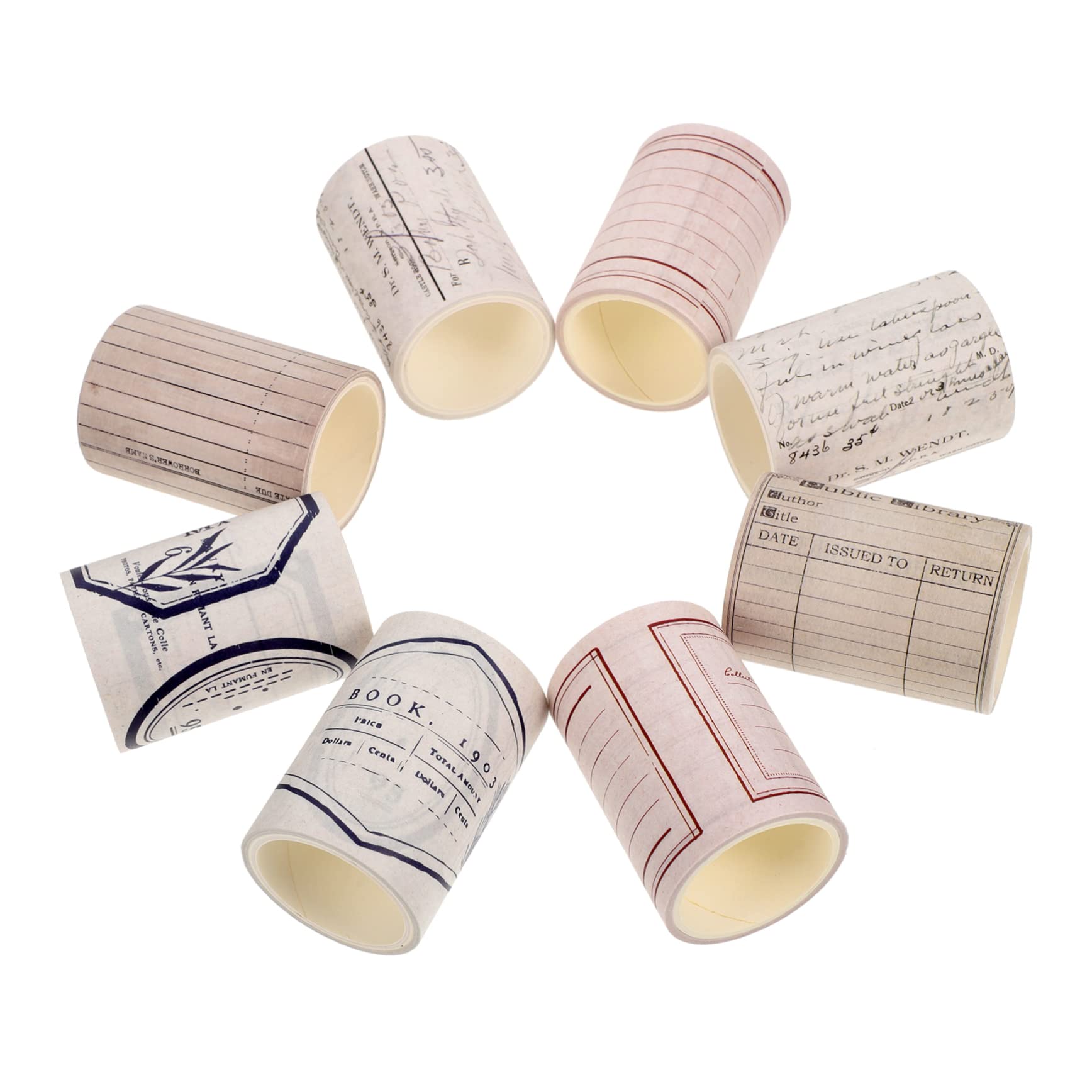 8stücke Vintage Washi-tapes für DIY Scrapbooking mit Bonbonfarbenen Designs Dünnes Klebepapier für Handbücher Tagebücher und Fotoklebeband Zufälliger Stil