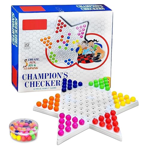 FunFive Champions Checkers Board Game โ Toys for Kid, Indoor Games for Kids, Matching Puzzles Board Game for Kids, Return Gifts for Kid, Brain Teasing Game, Family Game