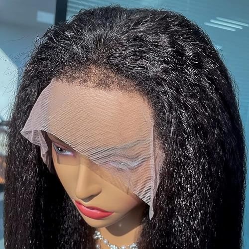 Miniatura 1 de QUINLUX WIGS Pelucas de cabello humano lacio con encaje transparente HD 360 con cabello de bebé rizado, cabello virgen brasileño con bordes de línea