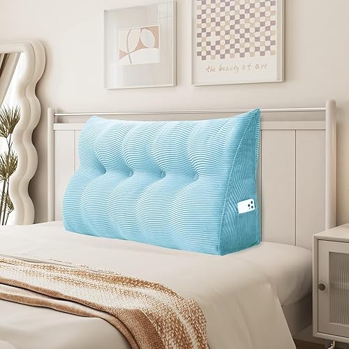 Miniatura 34 de Almohada de cuña Heaboard triangular para sentarse en la cama, almohadas de lectura para adultos, soporte para respaldo, almohada de cabecera, sofá