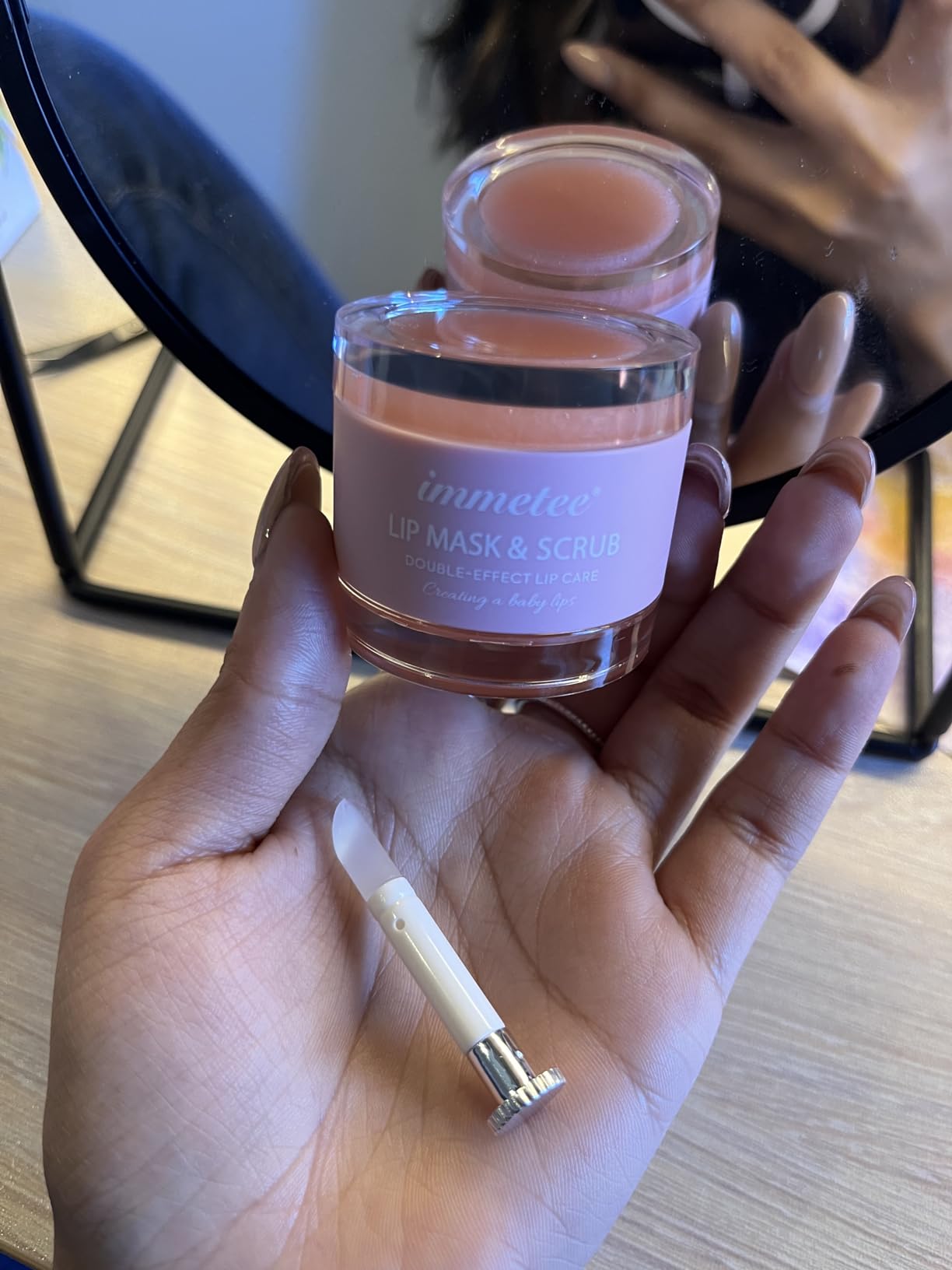 immetee Lip Scrub Mask, Double Effect Day and Night Lip Care, Repair