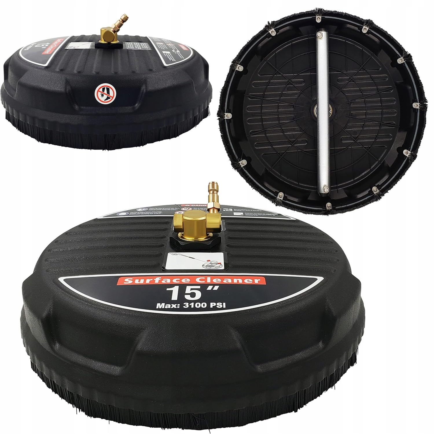 Rosfix Set T-Racer 15" pulitore per superfici + 1/4" lancia con 5 ugelli – 160 bar, 60 °C | per idropulitrice da 450 – 650 l/h | Ideale per pavimentazione, terrazza, cemento | accessori per la pulizia