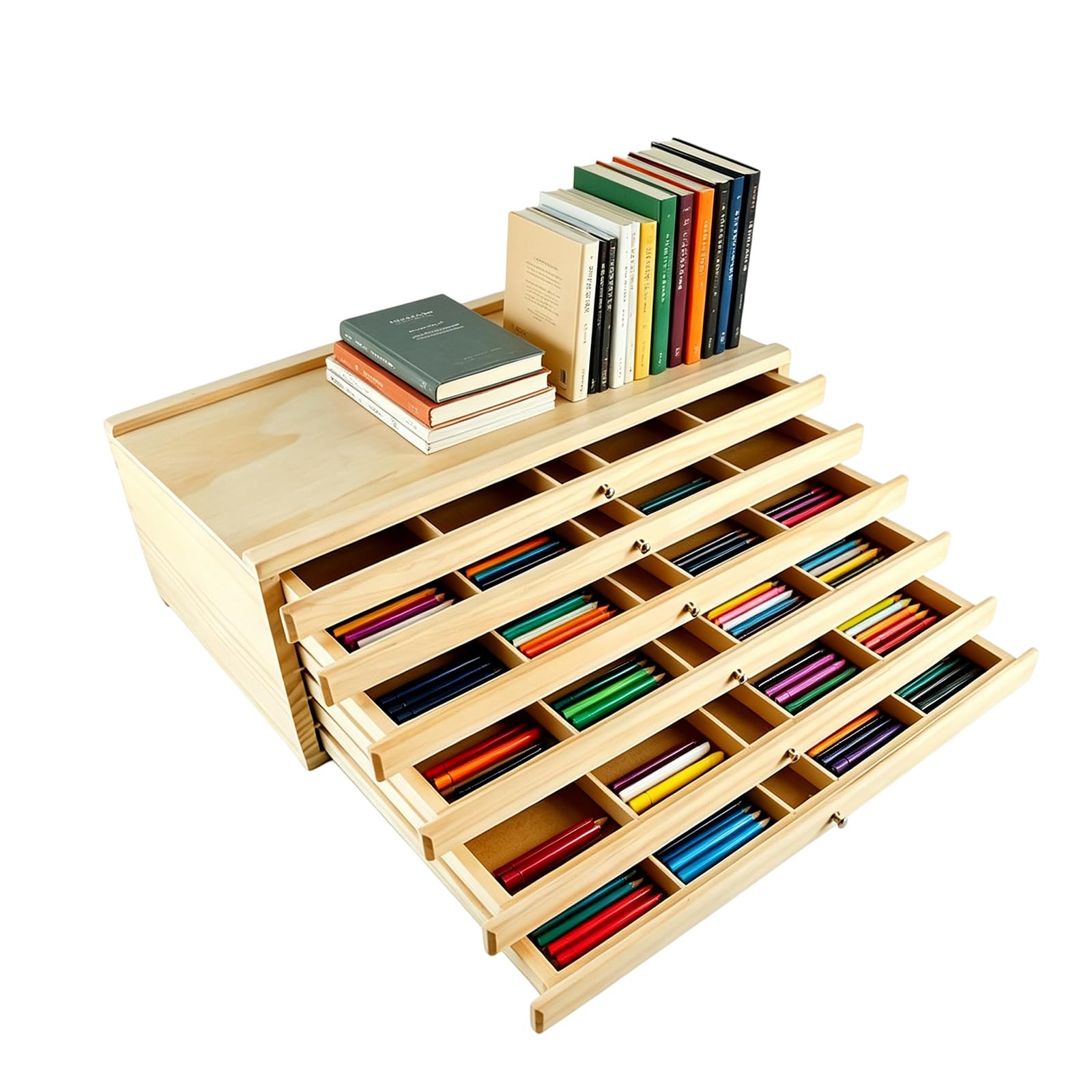 Guiwuiyu 6-Drawer Artist Supply Storage Box with Drawer & Compartments