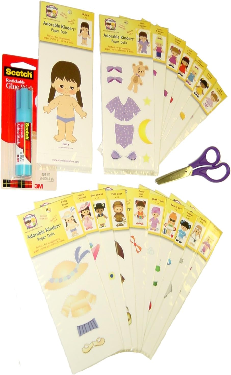 20 Piece Dulce Paper Doll Set