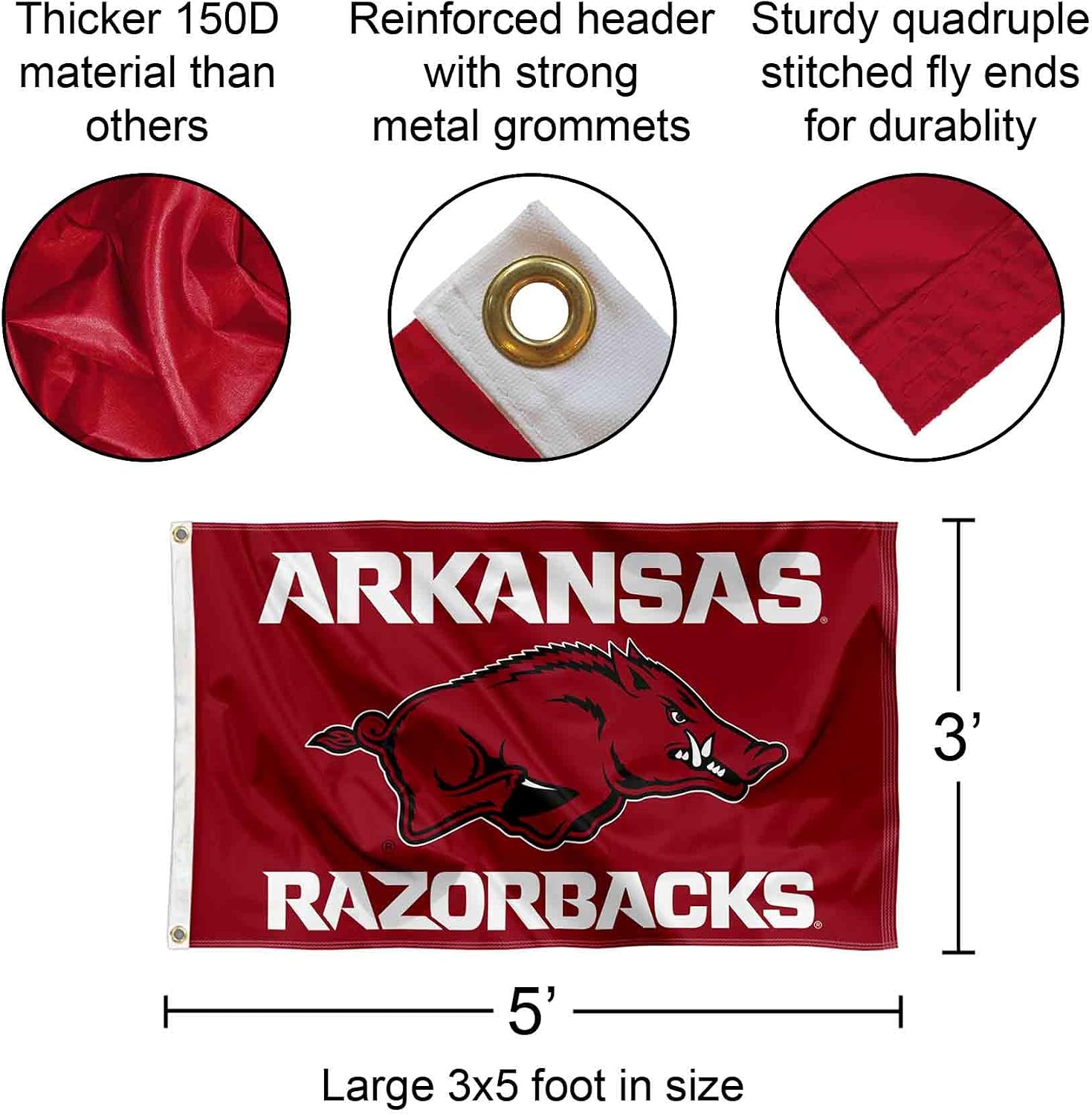 Arkansas Razorbacks Wordmark Banner and Tapestry Wall Tack Pads