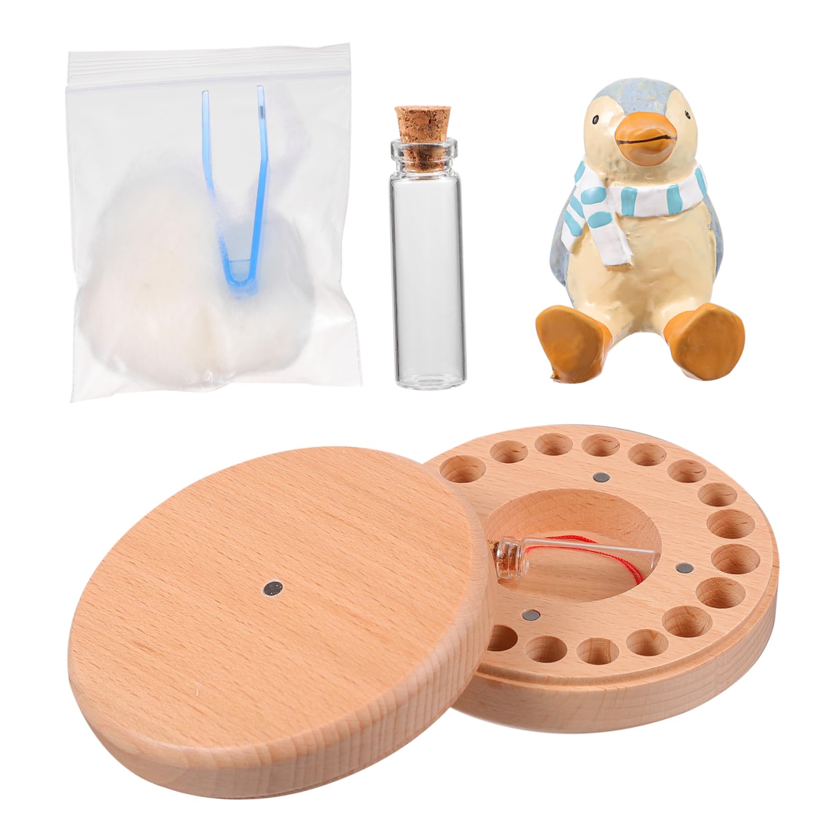 1juego Caja De Recuerdos De Dientes De Leche Para Organizador De Dientes Deciduos Caja Bejuco Espacios Para Fechas Souvenir De Infancia Memorable