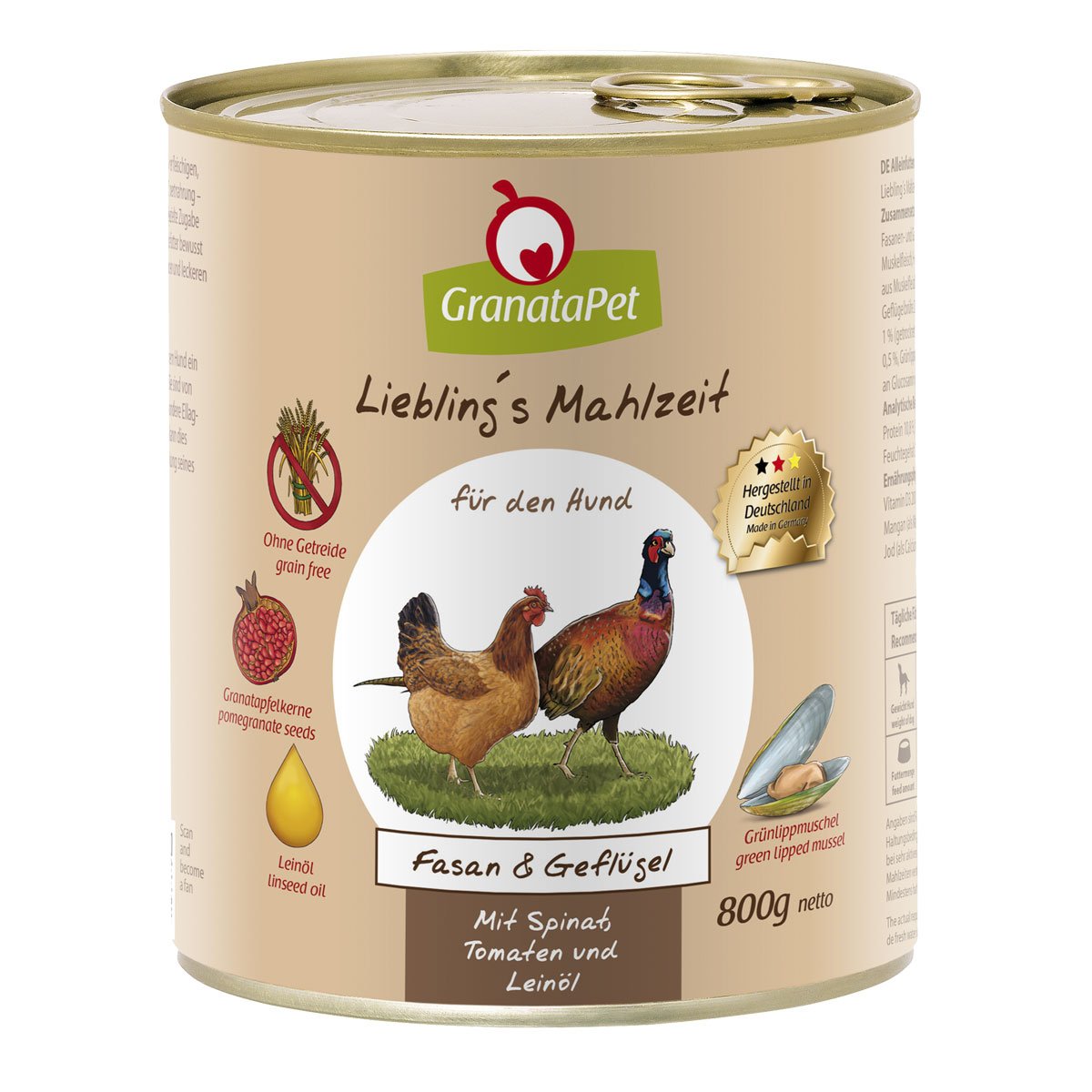 Liebling's Mahlzeit Nassfutter Wildragout & Rind, 6er Pack (6 x 800 g) & Nassfutter Fasan & Geflügel, 6er Pack (6 x 800 g)