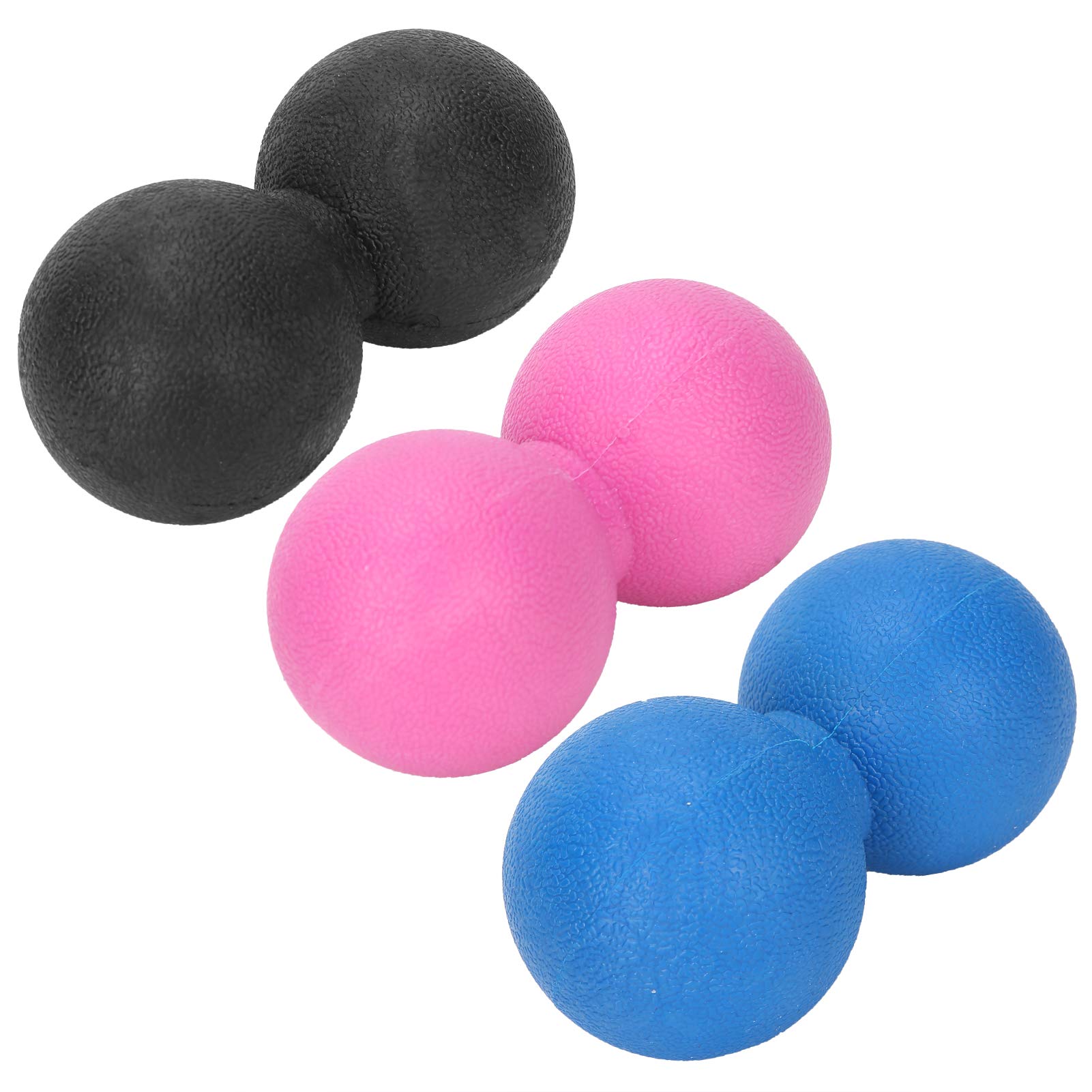 TPR-Massageball-Set, Tragbare Faszien-Übungsbälle Zur Muskelentspannung und Schmerzlinderung – Ideal für den Heim- oder Bürogebrauch, 3 Einheiten (Schwarz+Rosarot+Blau)