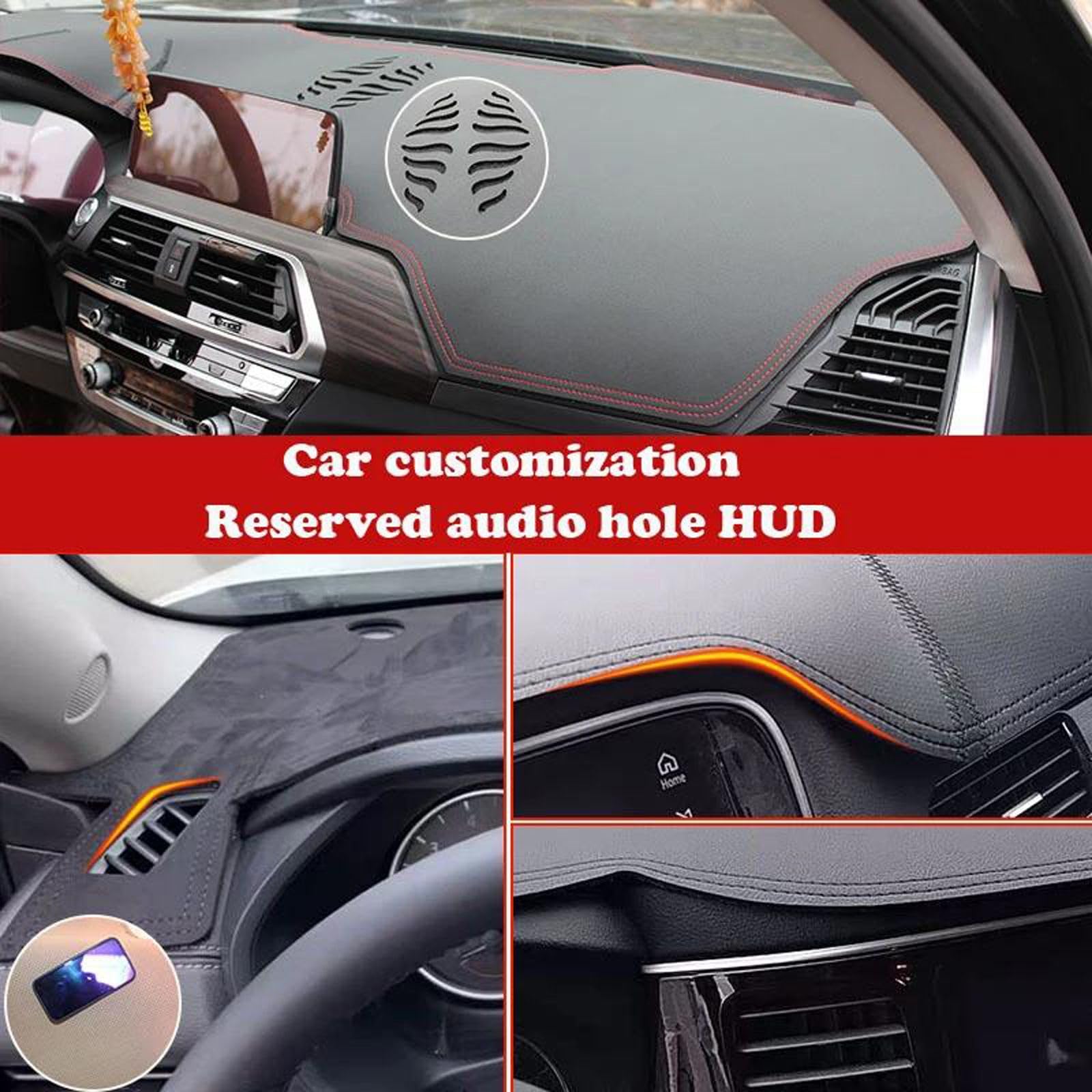 Alfombrilla de Cuero para salpicadero de Coche, Compatible con Land Rover Range Rover Sport L320 2006-2009, Accesorios.