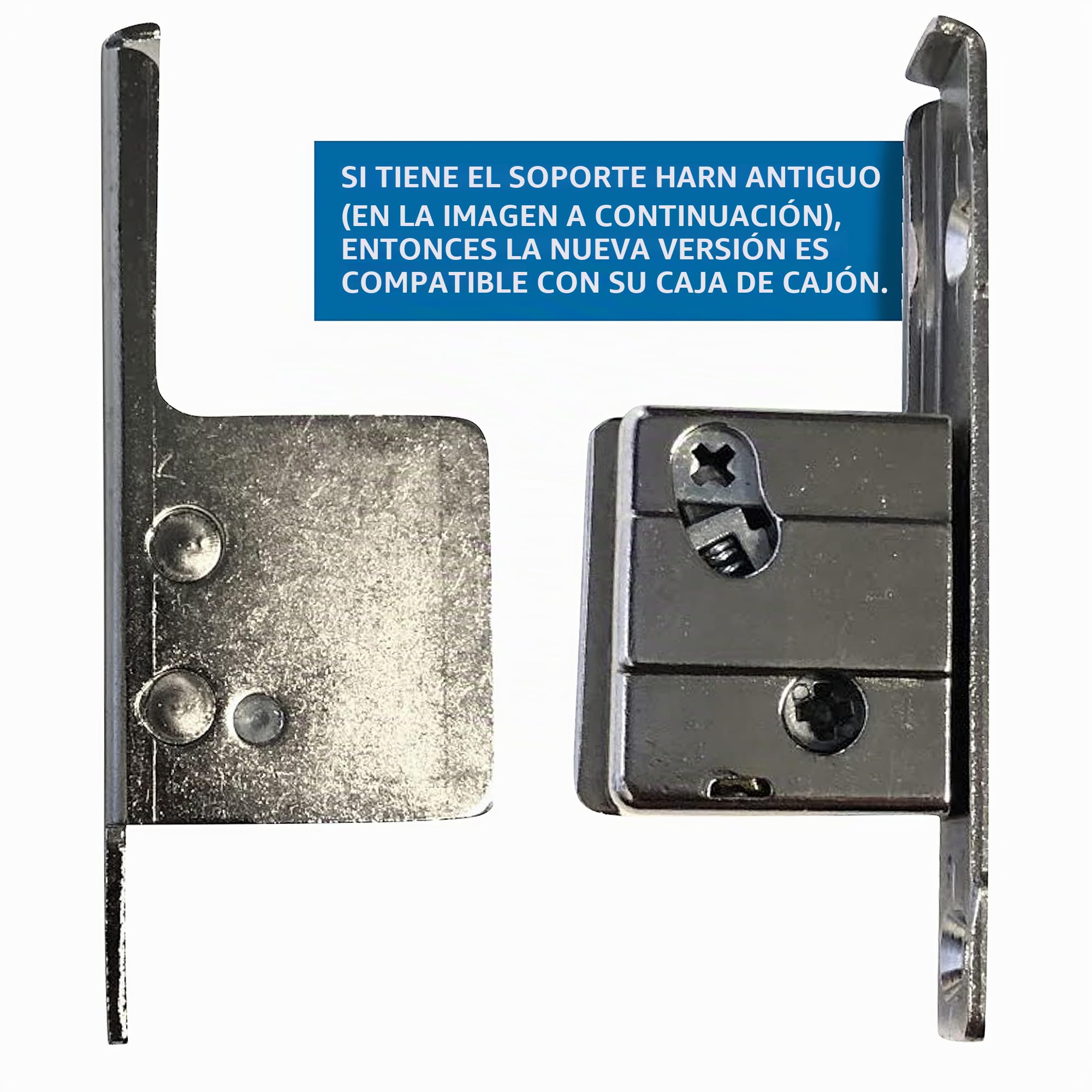 Rok Hardware Harn Impaz cajón caja deslizante corredera izquierda/derecha Clip en tornillo en parte delantera soporte de fijación par