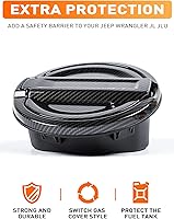 Vista 2 de Savadicar Cubierta de tapa de gasolina, puerta de tanque de llenado de combustible compatible con Jeep Wrangler JL JLU 2018-2025 4xe 2 y 4 puertas