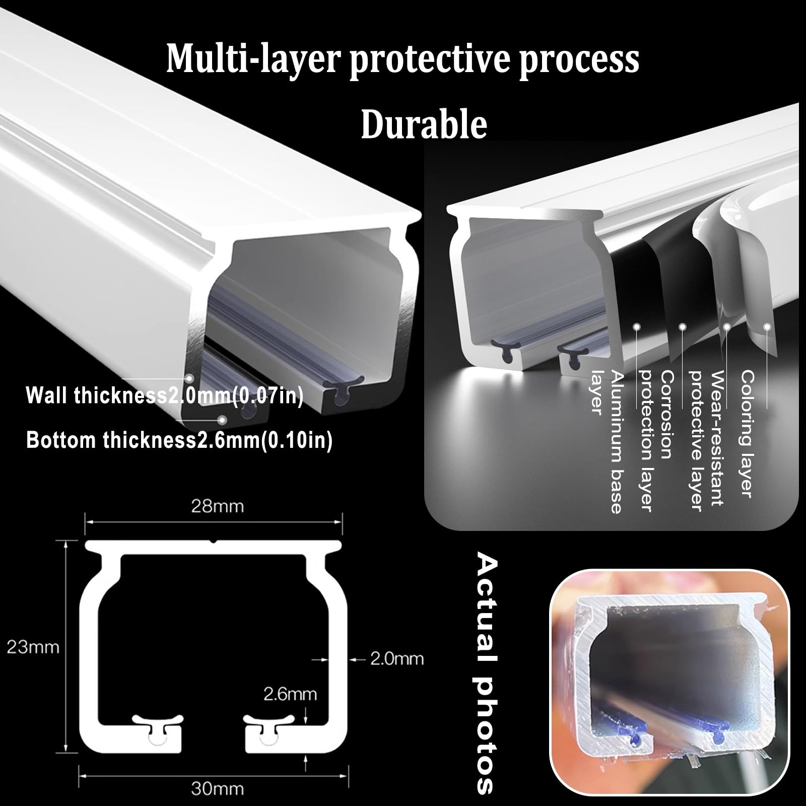 Doppelläufiges Gardinenstangen-Set – robuste Aluminium-Vorhangteile für und Balkone – 80 cm Deckenhalterung – stilvolles Frankreich-Design für Büros und Zuhause