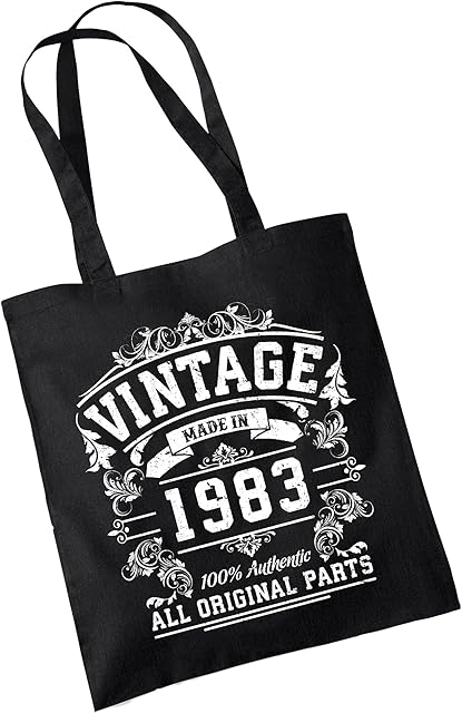 Bang Tidy Clothing 40th Birthday Gifts for Women Men Vintage Original Parts 1983 Funny Tote Bags Present