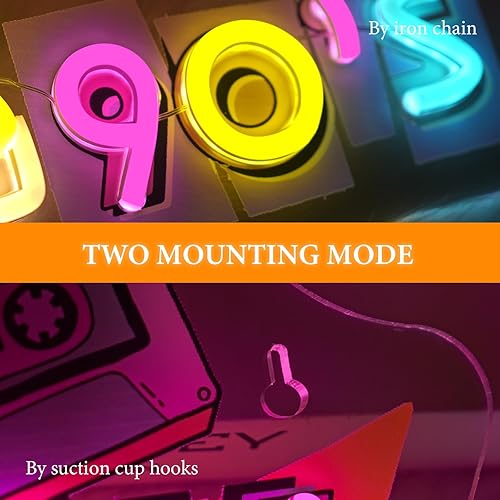 Miniatura 7 de Looklight Señal de neón De vuelta a los 90 Señales de neón de música para decoración de pared Decoración retro Luces LED Funk para bar Cueva de