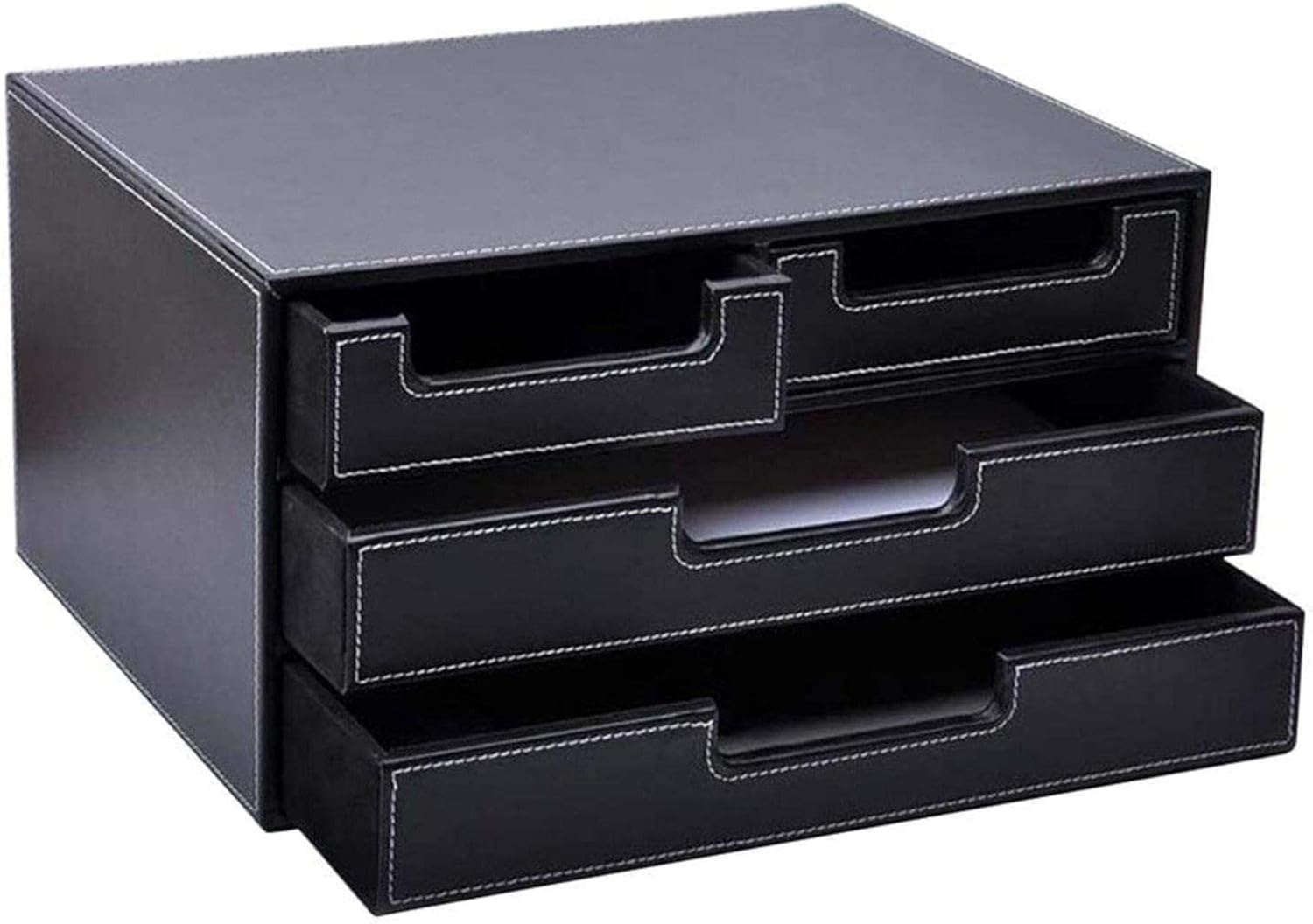 File Storage Cabinet File Cabinet Functional PU Leather Organizer Office Supplies Desktop Storage Jewelry Organizer Box with 4 Small Drawer File Box (Size : A1) (Size : B1) (A1)