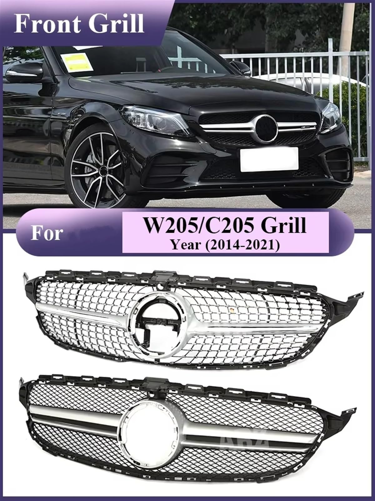 Amazon | メッシュグリル フロントグリル GT グリル C クラス W205