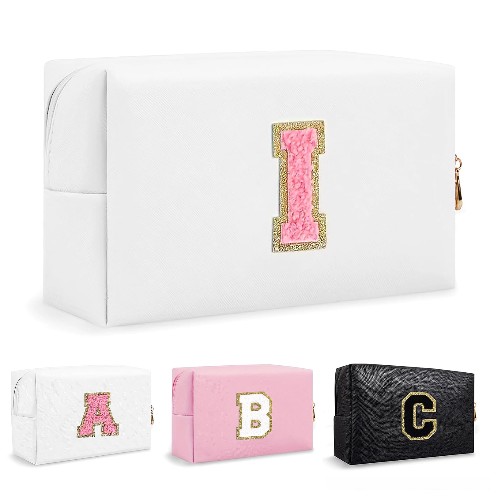 Bolsa de Maquillaje, Bolsa de Cosméticos Impermeable de Viaje, PU Cuero, Neceser de Baño, Bolsa De Aseo Y Almacenamiento para Mujer,Cosas Preppy para niñas Adolescentes (Letra A-Z) — view 140