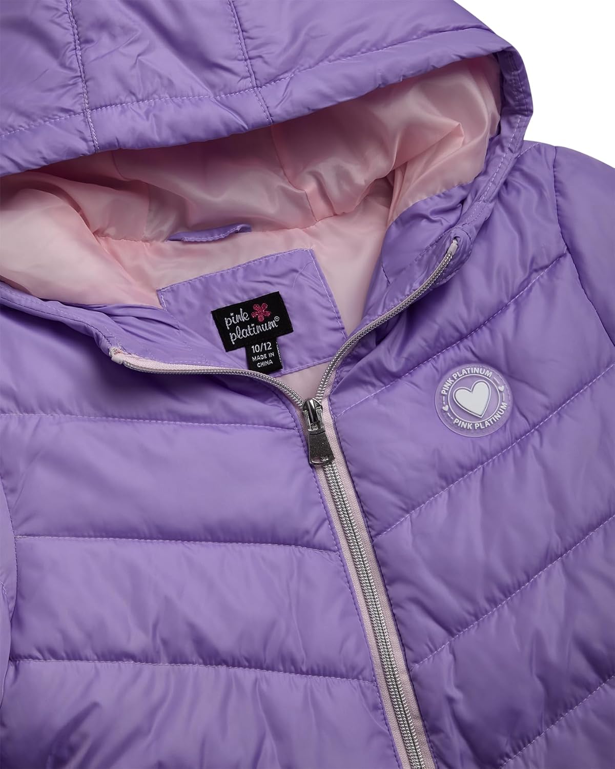 Pink Platinum Girls Puffer Jacket - Full Zip Up Quilted Jacket Hooded Winter Coat - Warm Snow Jackets for Girls - Image 4