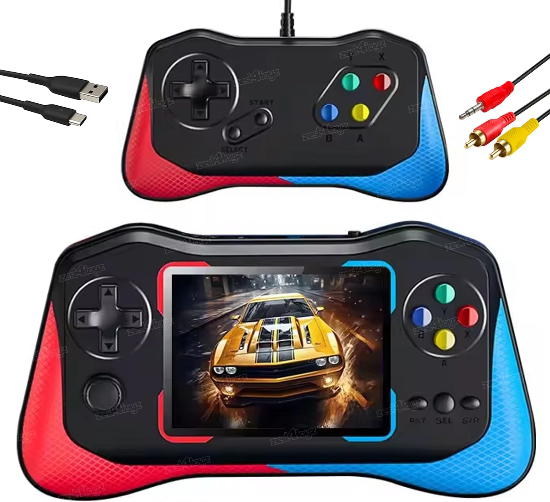 Zest 4 Toyz Video Game for Kids with USB Portable and TV Connectivity Remote Sensing Game Console 3.5 inch HD Color Screen for Boys and Girls Multicolor