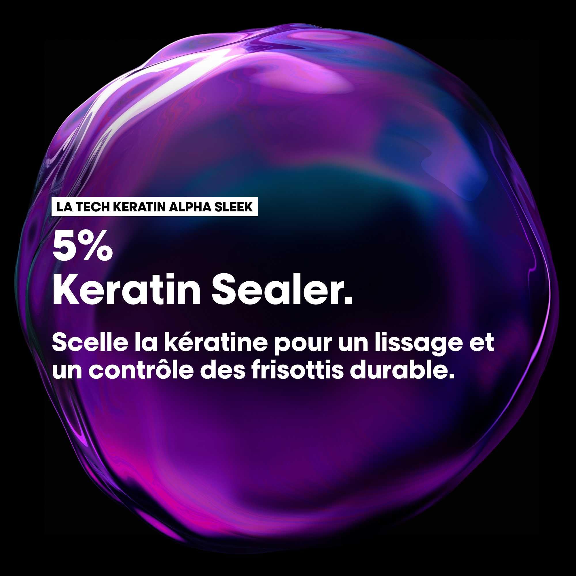 L'OREAL PROFESSIONNEL - Serum Cheveux Lisse Miroir Keratin Alpha Sleek - Scelle Durablement la Kératine - Anti-Humidité & Anti-Frisottis - Protecteur de Chaleur - Technologie Brevetée - 50 ml