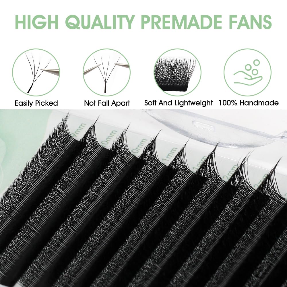 Extension Ciglia W Forma 3D 4D 5D 6D 7D 8D 0.07 C D L LU Curl 8-15mm Classico Ciglia Ciuffetti Naturali Premade Fan Eyelash Extensions Volume Russo Professionale