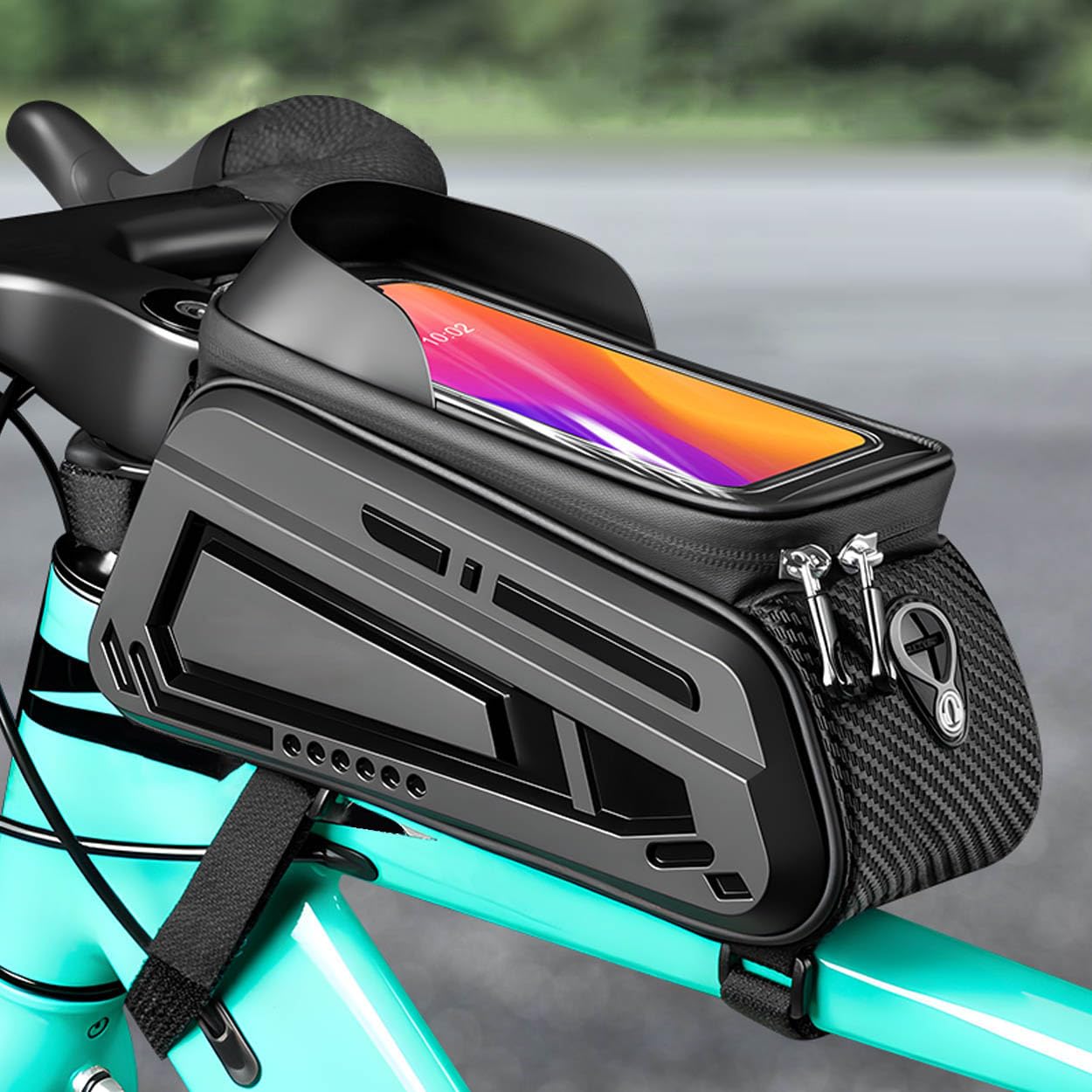 Fahrrad Rahmentasche für Bianchi San Remo 2003, wasserdichte Fahrradtasche Rahmen Handy mit TPU Sensitivem Touchscreen, Fahrrad Lenkertasche Oberrohrtasche