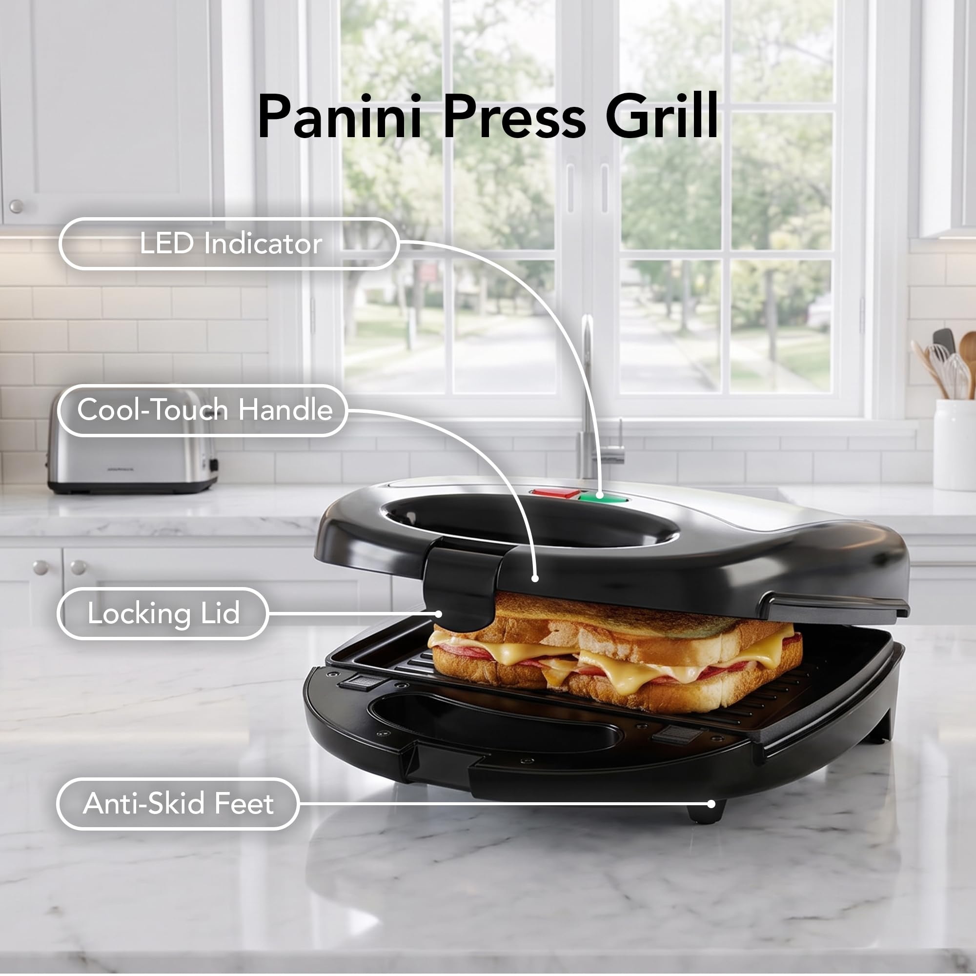 OVENTE 3-in-1 Sandwich Maker - Waffle & Grill -3