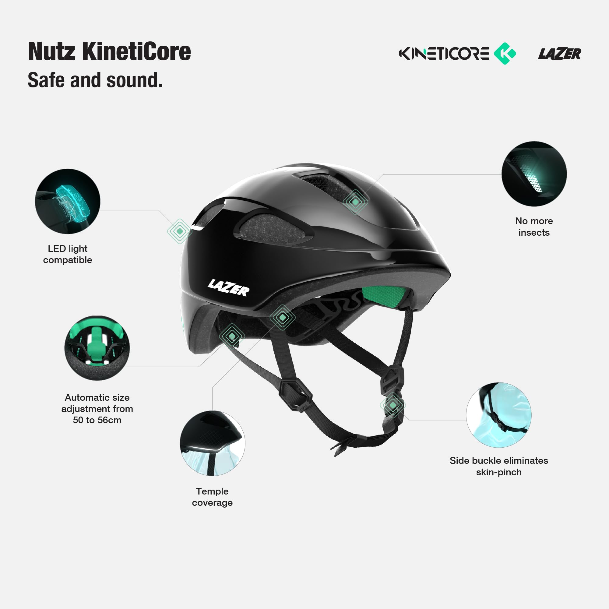 Amazon.com : LAZER Nutz 2.0 KinetiCore Kids Bike Helmet