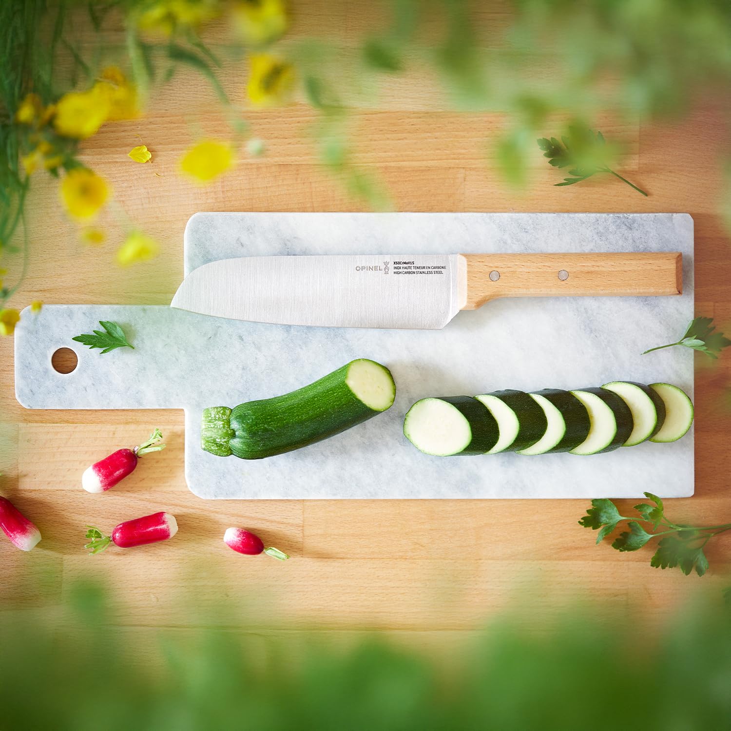 Opinel 1819 Parallele Santoku Messer, Mehrfarbig, One Size