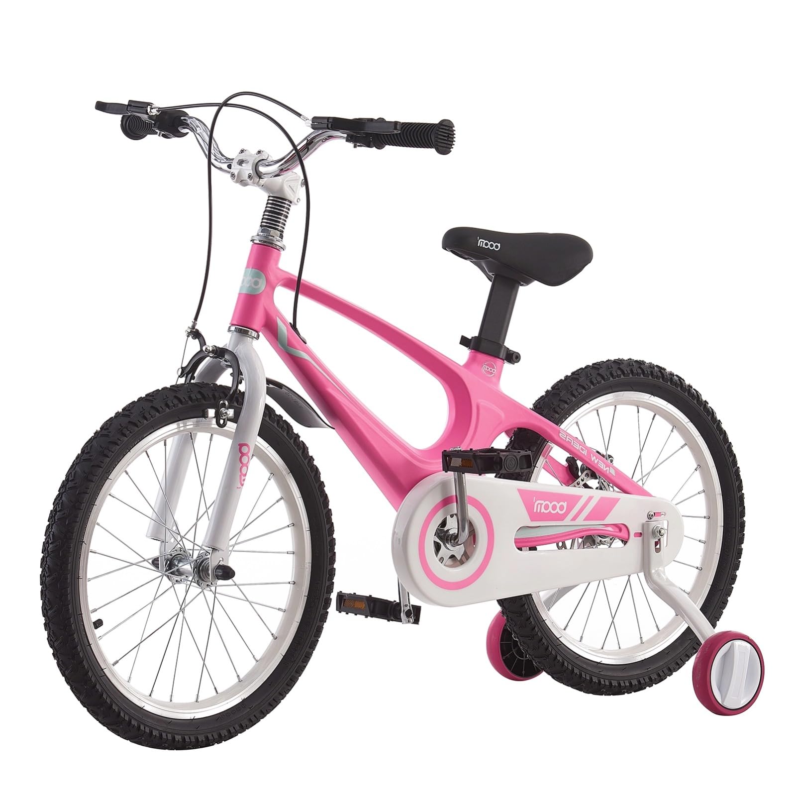 LSBIKE Kids Bike 14 16 18 Inch Magnesium Alloy Boys Girls Children Bicycle with Stabilizers Ages 2-9 Years Blue Pink Bicycle Double Brakes Training Wheel Freestyle Children Bike (16 inch Pink)