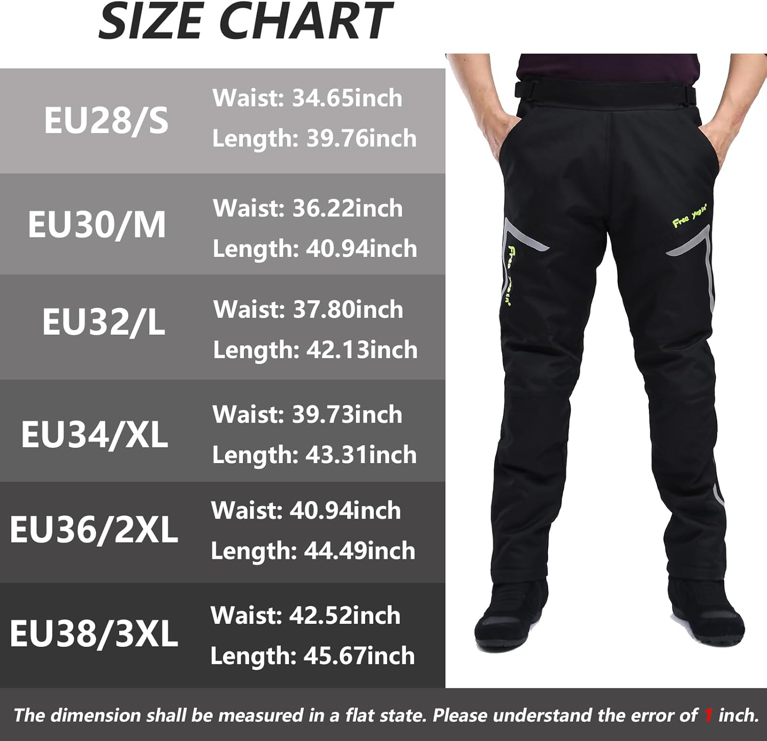 LOMENG Winter Detachable Motorcycle Riding Pants with Full Leg Zip and Armor Insulated Motorbike Overpants for Cold Weather - Image 7