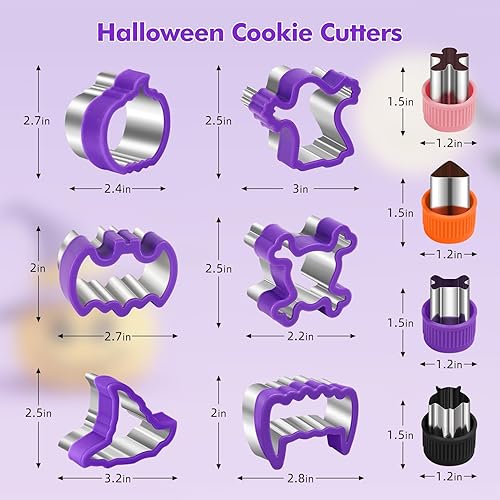 Miniatura 3 de NPET Cortadores de galletas de Halloween para el almuerzo de los niños, 10 unidades, cortadores de galletas de Halloween sin cortar, mantequilla de