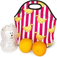 Vista 6 de Wrapables® Bolsa de almuerzo de neopreno aislada, plátanos