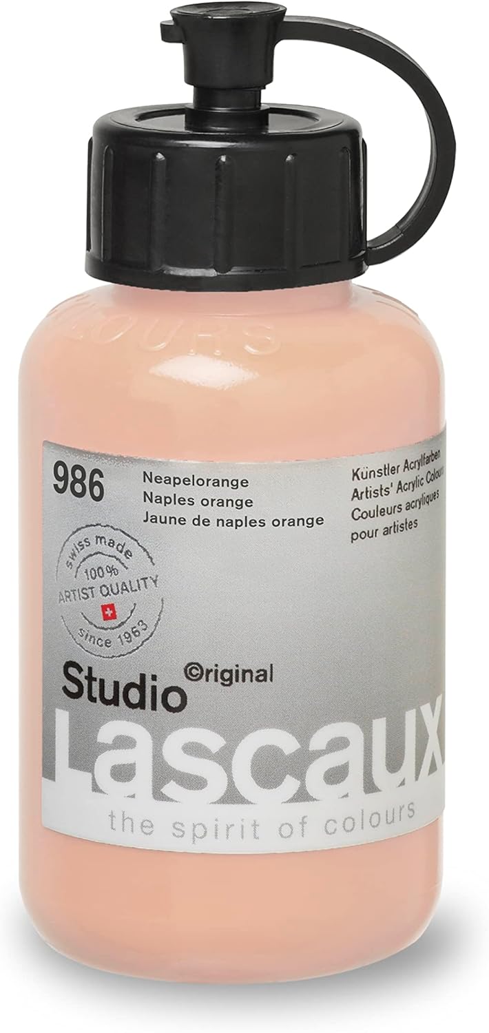 Lascaux Studio Acrylics - Naples Orange, 85 ml bottle